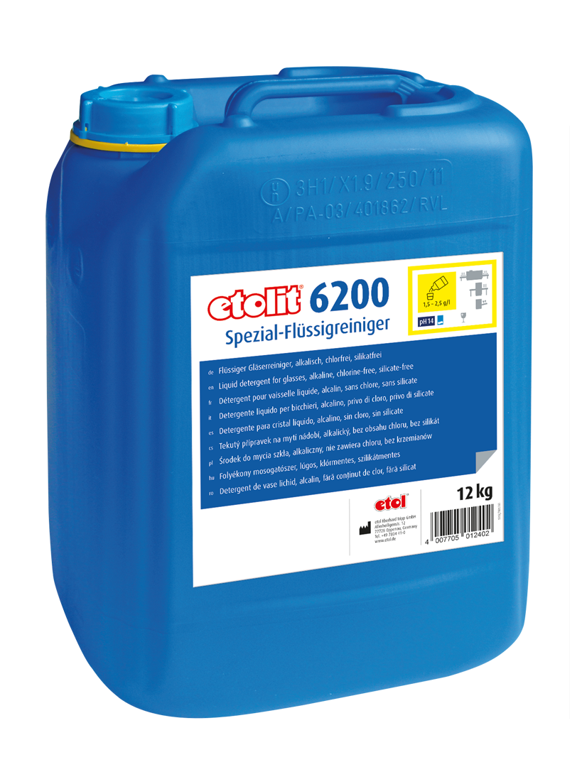 etolit 6200 12kg – Flüssiger Gläserreiniger, alkalisch, chlorfrei, silikatfrei etolit 6200 12kg – Flüssiger Gläserreiniger, alkalisch, chlorfrei, silikatfrei
