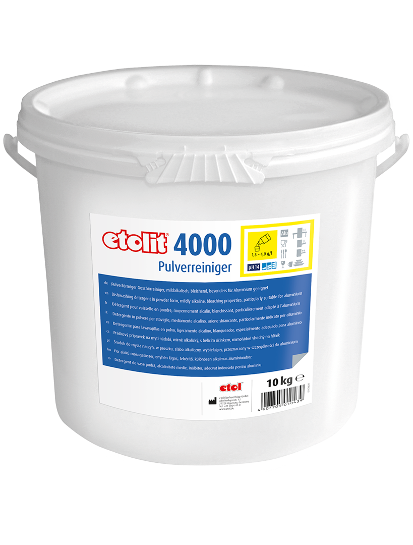 etolit 4000 10kg – Pulverförmiger Geschirrreiniger, mildalkalisch, bleichend, besonders für Aluminium geeignet etolit 4000 10kg – Pulverförmiger Geschirrreiniger, mildalkalisch, bleichend, besonders für Aluminium geeignet
