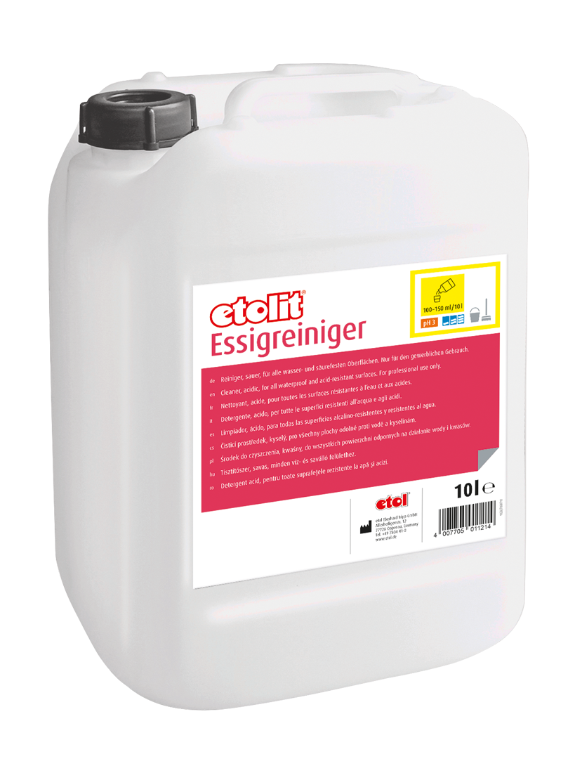 etolit Essigreiniger 10l – Reiniger, sauer, für alle wasser- und säurefesten Oberflächen