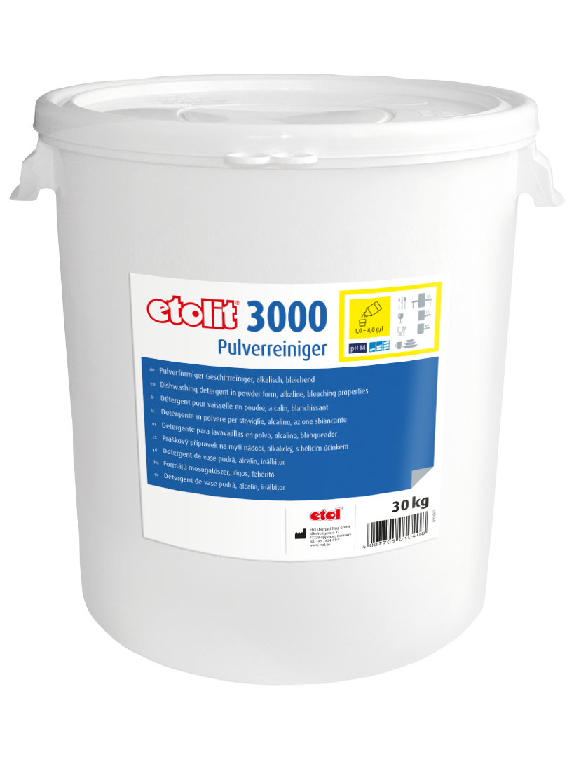 etolit 3000 30kg – Pulverförmiger Geschirrreiniger, alkalisch, bleichend etolit 3000 30kg – Pulverförmiger Geschirrreiniger, alkalisch, bleichend