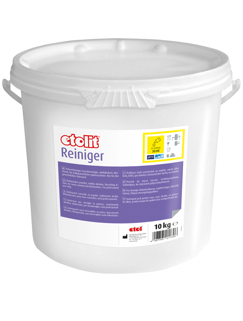 etolit Reiniger 10kg – Pulverförmiger, mildalkalischer, bleichender Geschirrreiniger für halbgewerbliche Spülmaschinen etolit Reiniger 10kg – Pulverförmiger, mildalkalischer, bleichender Geschirrreiniger für halbgewerbliche Spülmaschinen