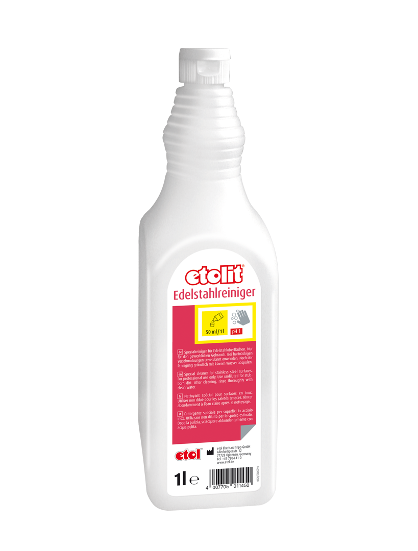 etolit Edelstahlreiniger 4x1l – Spezialreiniger für Edelstahloberflächen etolit Edelstahlreiniger 4x1l – Spezialreiniger für Edelstahloberflächen