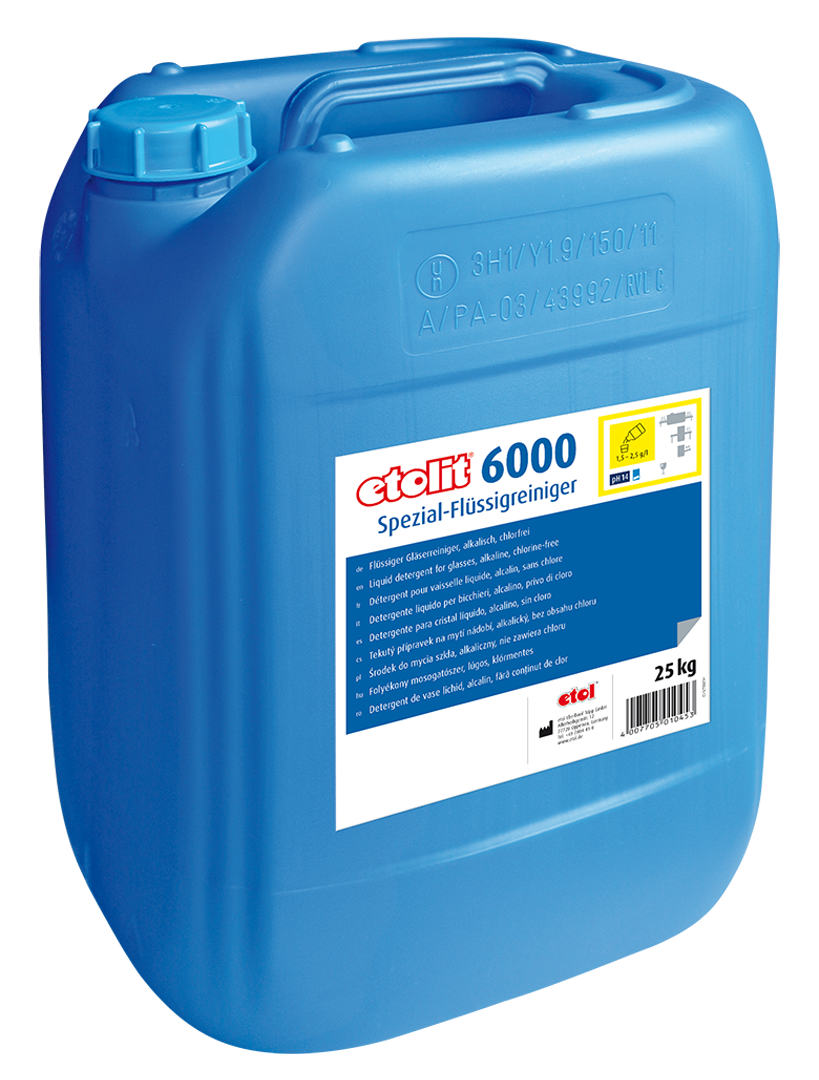 etolit 6000 25kg – Flüssiger Gläserreiniger, alkalisch, chlorfrei etolit 6000 25kg – Flüssiger Gläserreiniger, alkalisch, chlorfrei