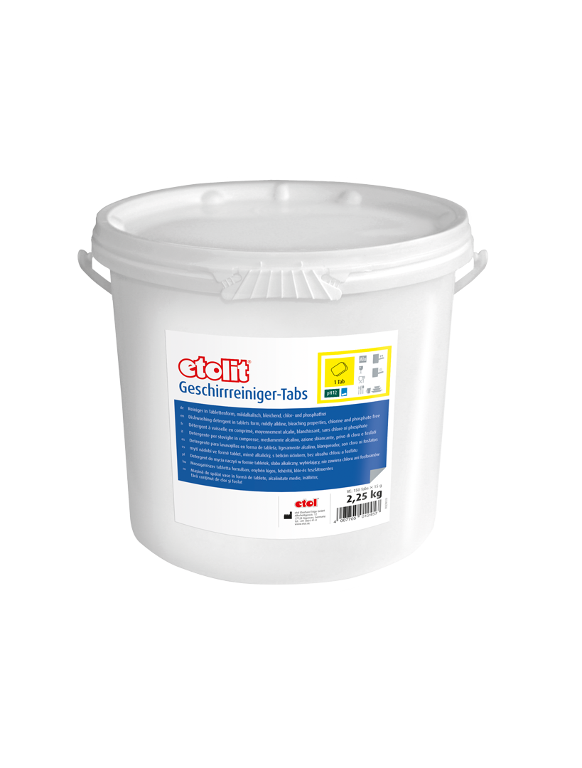 etolit Geschirrreiniger-Tabs 2,88kg – Reiniger in Tablettenform, mildalkalisch, bleichend, chlor- und phosphatfrei etolit Geschirrreiniger-Tabs 2,88kg – Reiniger in Tablettenform, mildalkalisch, bleichend, chlor- und phosphatfrei