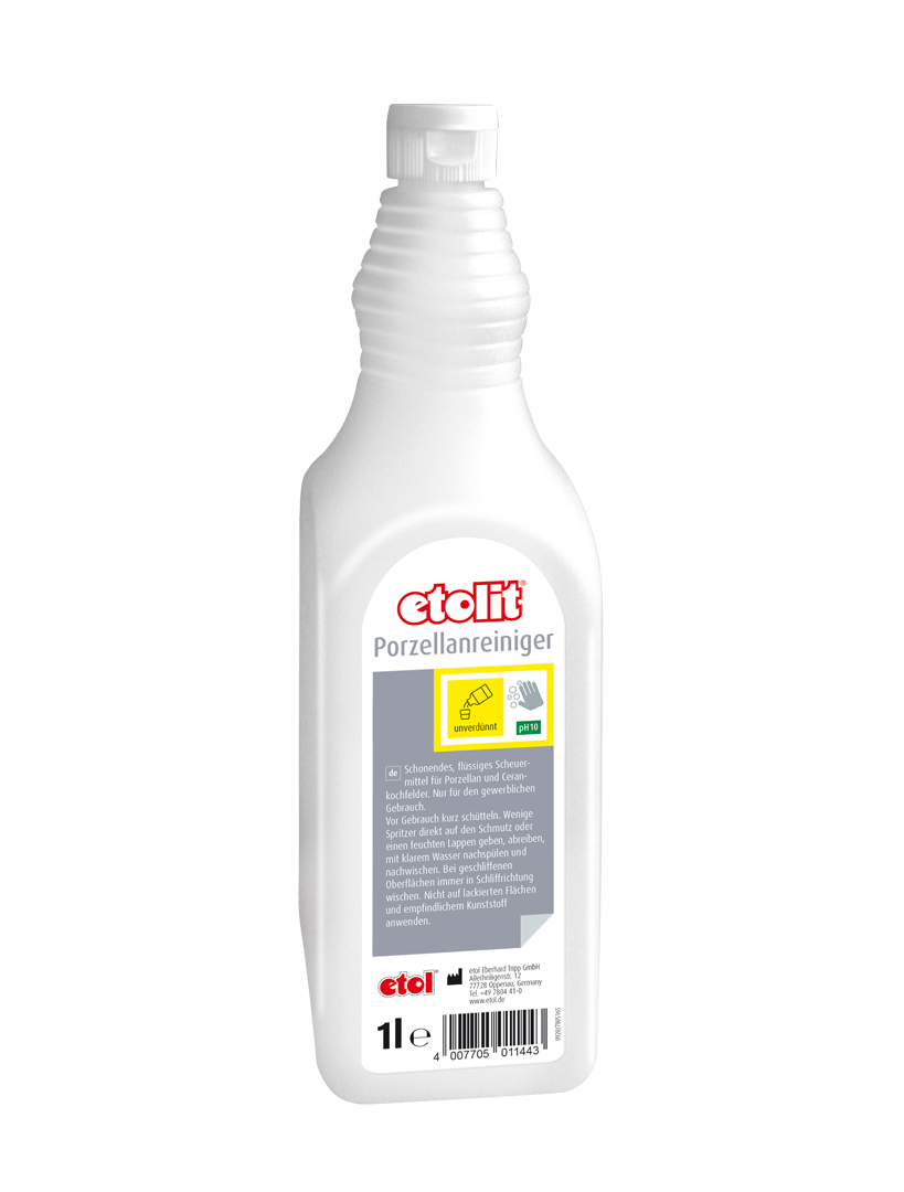 etolit Porzellanreiniger 4x1l – Schonendes, flüssiges Scheuermittel für Porzellan und Cerankochfelder etolit Porzellanreiniger 4x1l – Schonendes, flüssiges Scheuermittel für Porzellan und Cerankochfelder