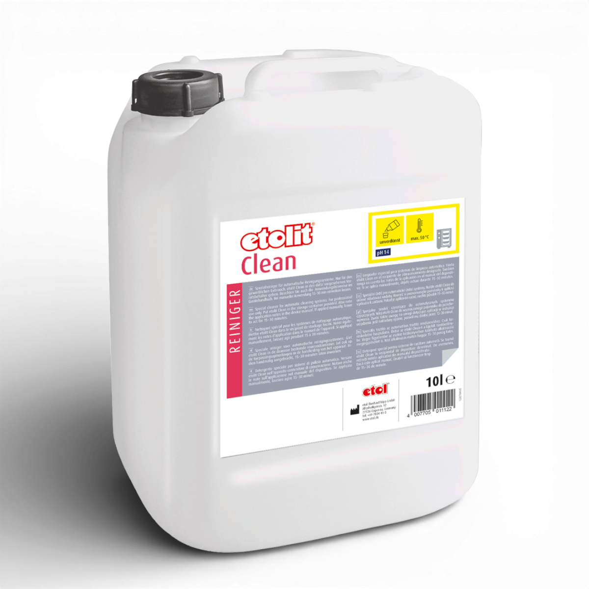 Etolit Kanister 10 l Clean – Produktbild für professionelle Großküchen