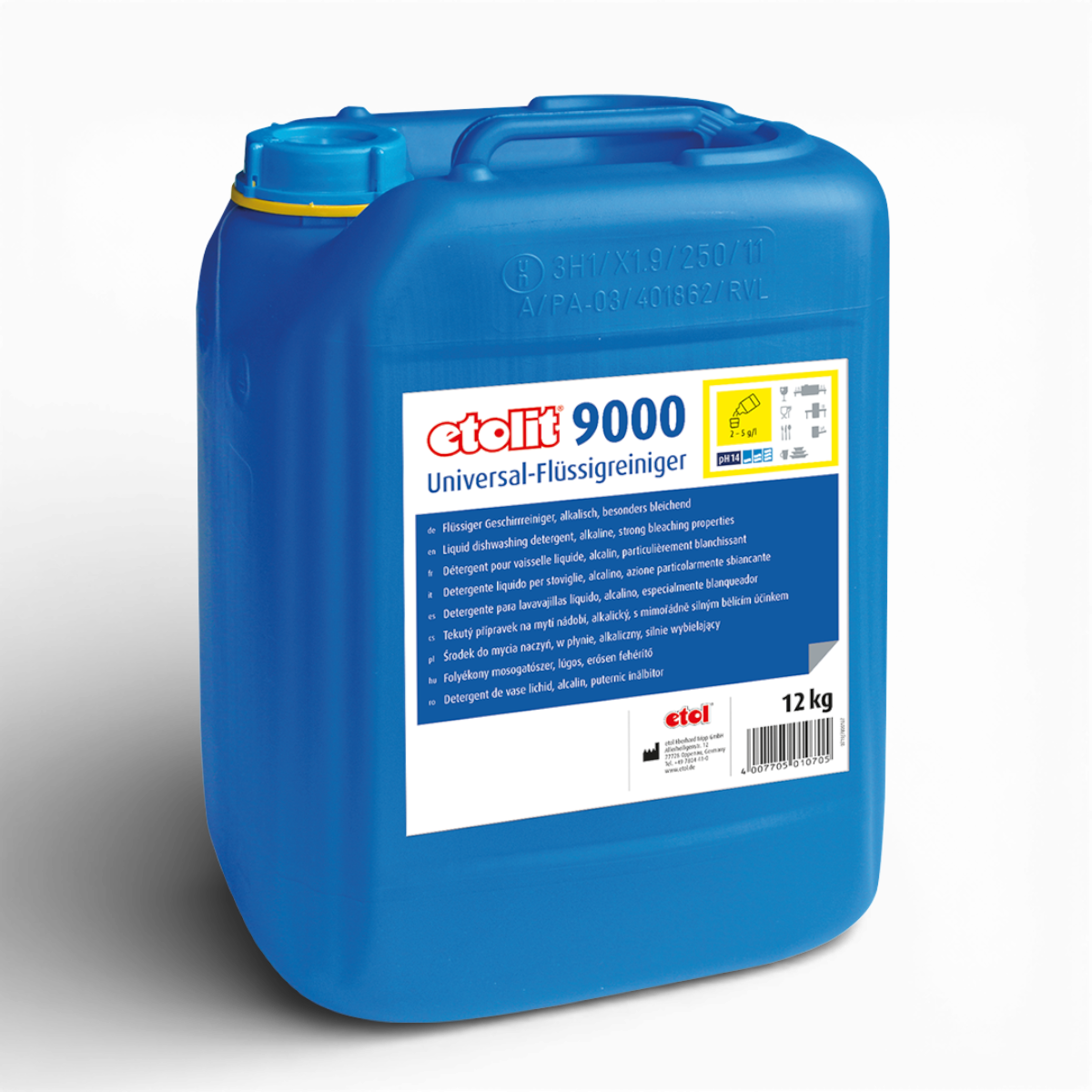 Etolit Kanister 12 kg 9000 – Produktbild für professionelle Großküchen