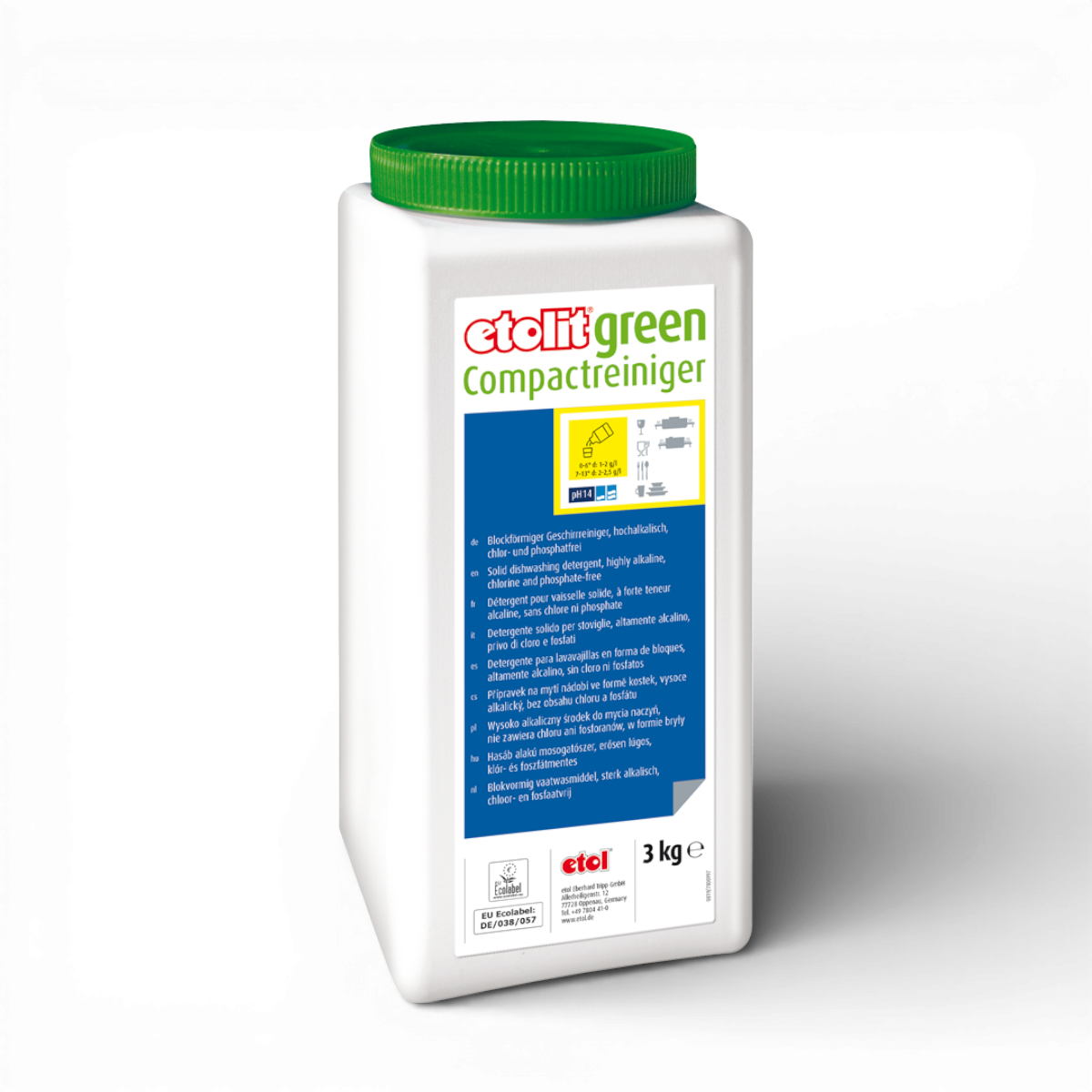 Etolit Green Compactreiniger 3 kg – Reinigungs- und Spülchemie für Gastronomie und Großküche