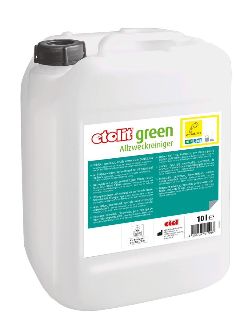 etolit green Allzweckreiniger 10l - Umweltfreundlicher Reiniger für alle wasserbeständigen Oberflächen etolit green Allzweckreiniger 10l - Umweltfreundlicher Reiniger für alle wasserbeständigen Oberflächen