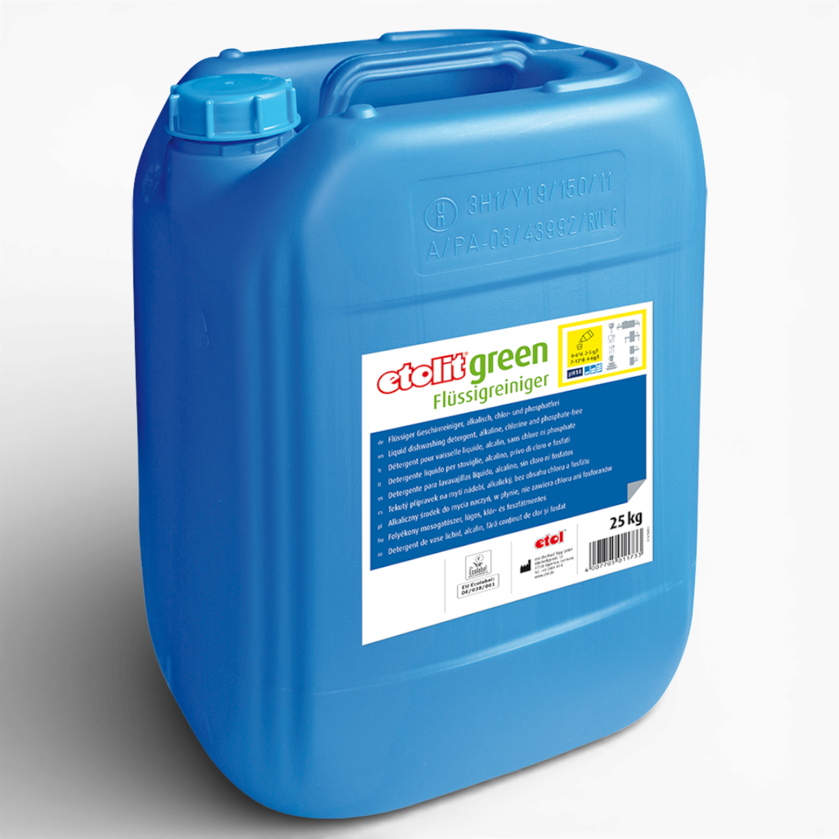 Etolit Green Kanister 25 kg  Fluessigreiniger – Reinigungs- und Spülchemie für Gastronomie und Großküche