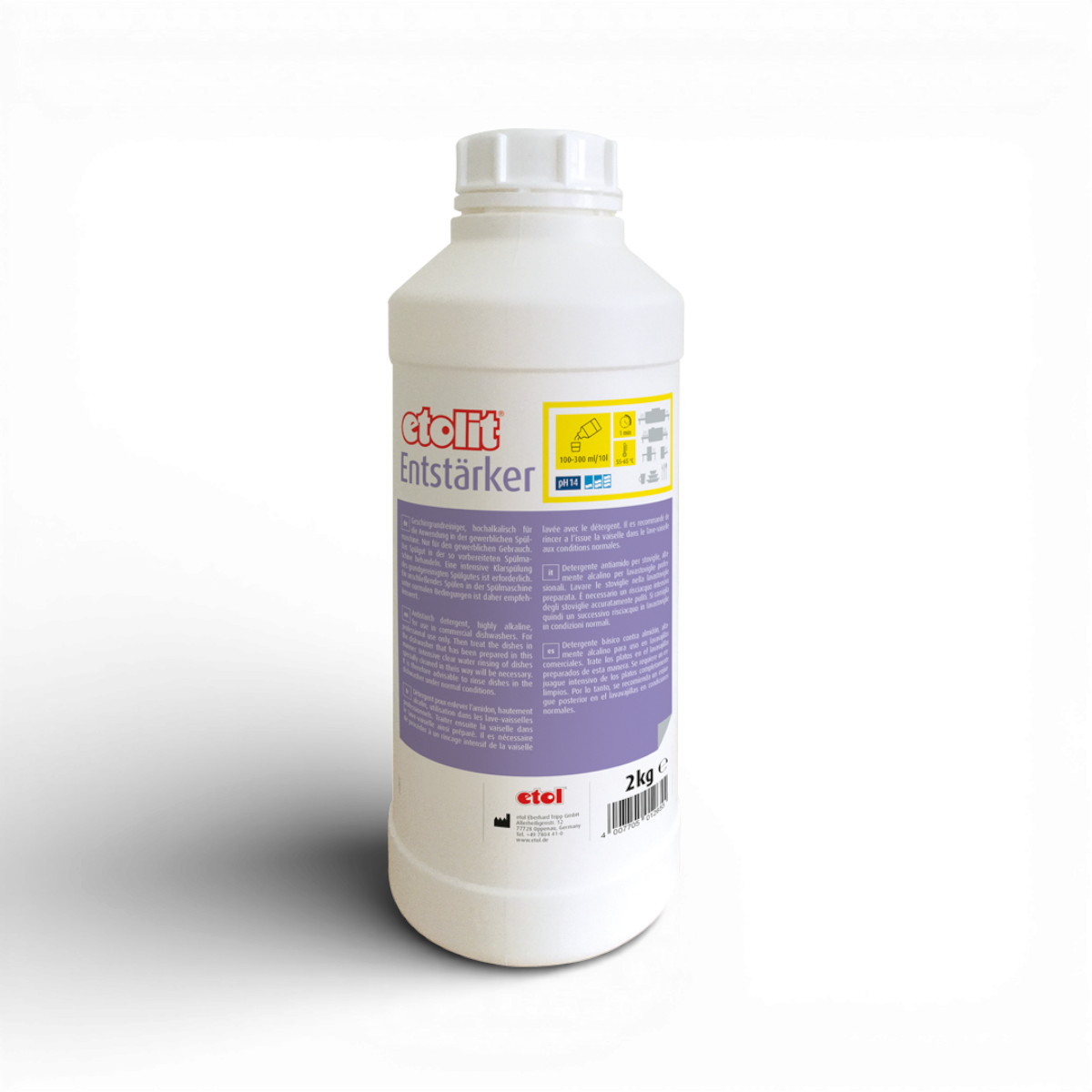 Etolit Flasche 2 kg Entstaerker – Produktbild für professionelle Großküchen