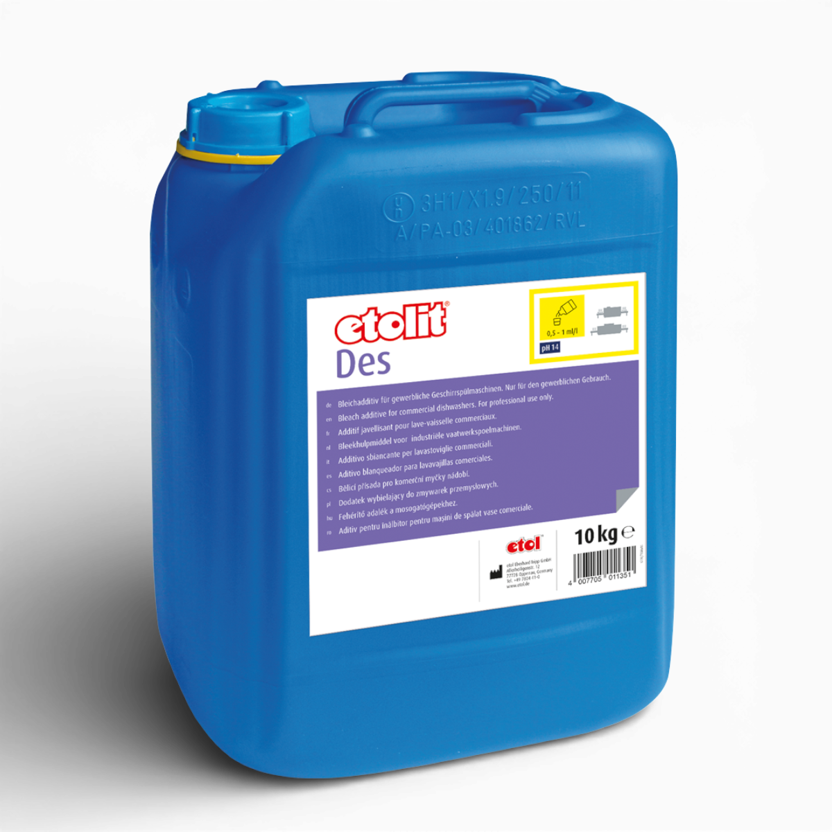 Etolit Kanister 10 kg Des – Produktbild für professionelle Großküchen