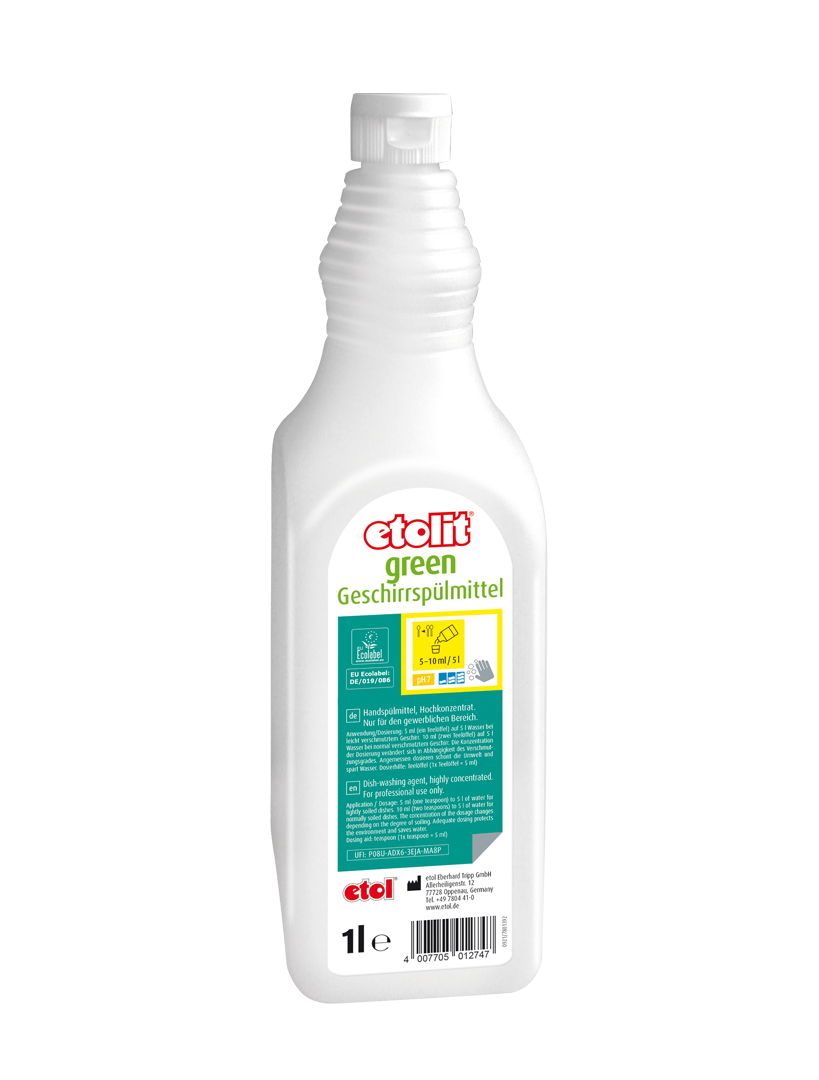 etolit green Geschirrspülmittel 4x1l – Handspülmittel, Hochkonzentrat, mit dem EU-Ecolabel ausgezeichnet etolit green Geschirrspülmittel 4x1l – Handspülmittel, Hochkonzentrat, mit dem EU-Ecolabel ausgezeichnet