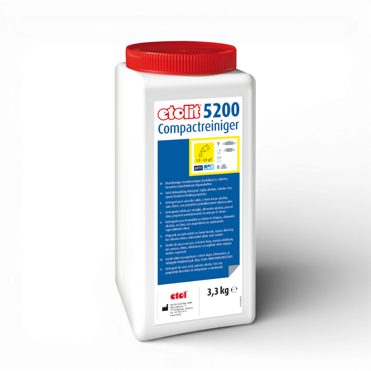 Etolit Compactreiniger 3.3 kg 5200 – Reinigungs- und Spülchemie für Gastronomie und Großküche