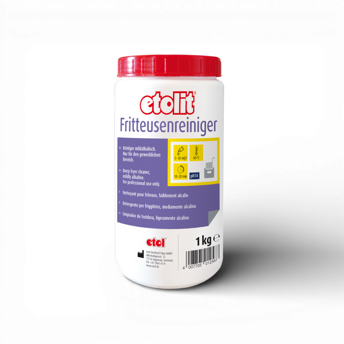Etolit Reiniger Dose 1 kg Fritteusenreiniger – Reinigungs- und Spülchemie für Gastronomie und Großküche