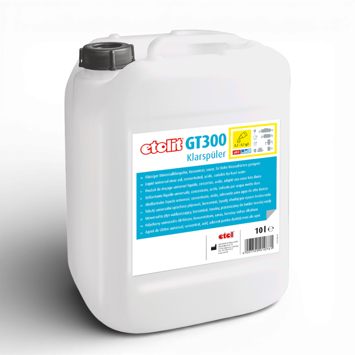 Etolit Kanister 10 l GT300 – Produktbild für professionelle Großküchen