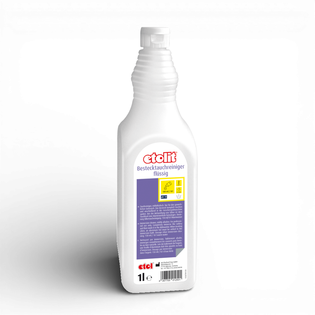 Etolit Flasche 1 l Bestecktauchreiniger Fluessig – Reinigungs- und Spülchemie für Gastronomie und Großküche