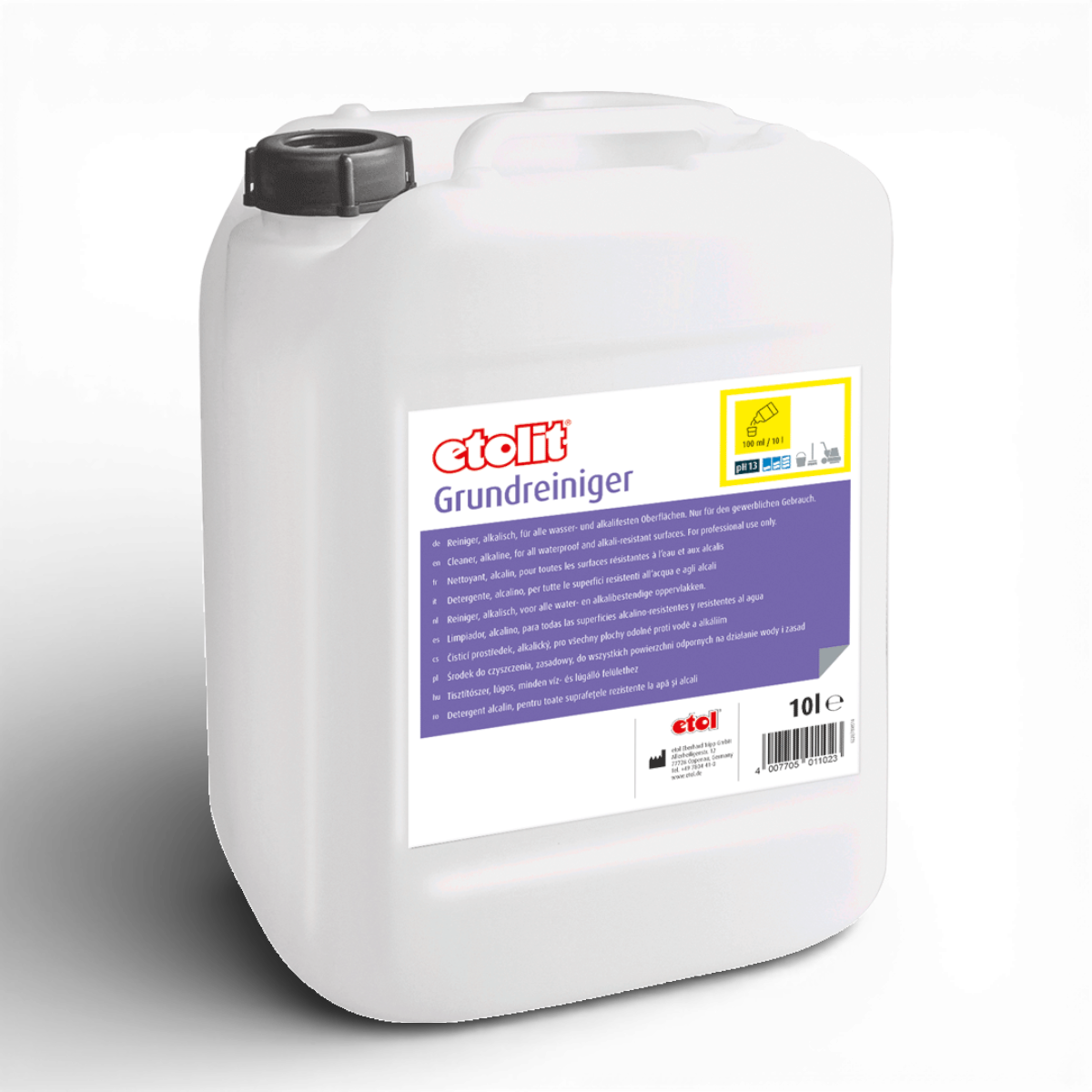 Etolit Kanister 10 l Grundreiniger – Reinigungs- und Spülchemie für Gastronomie und Großküche