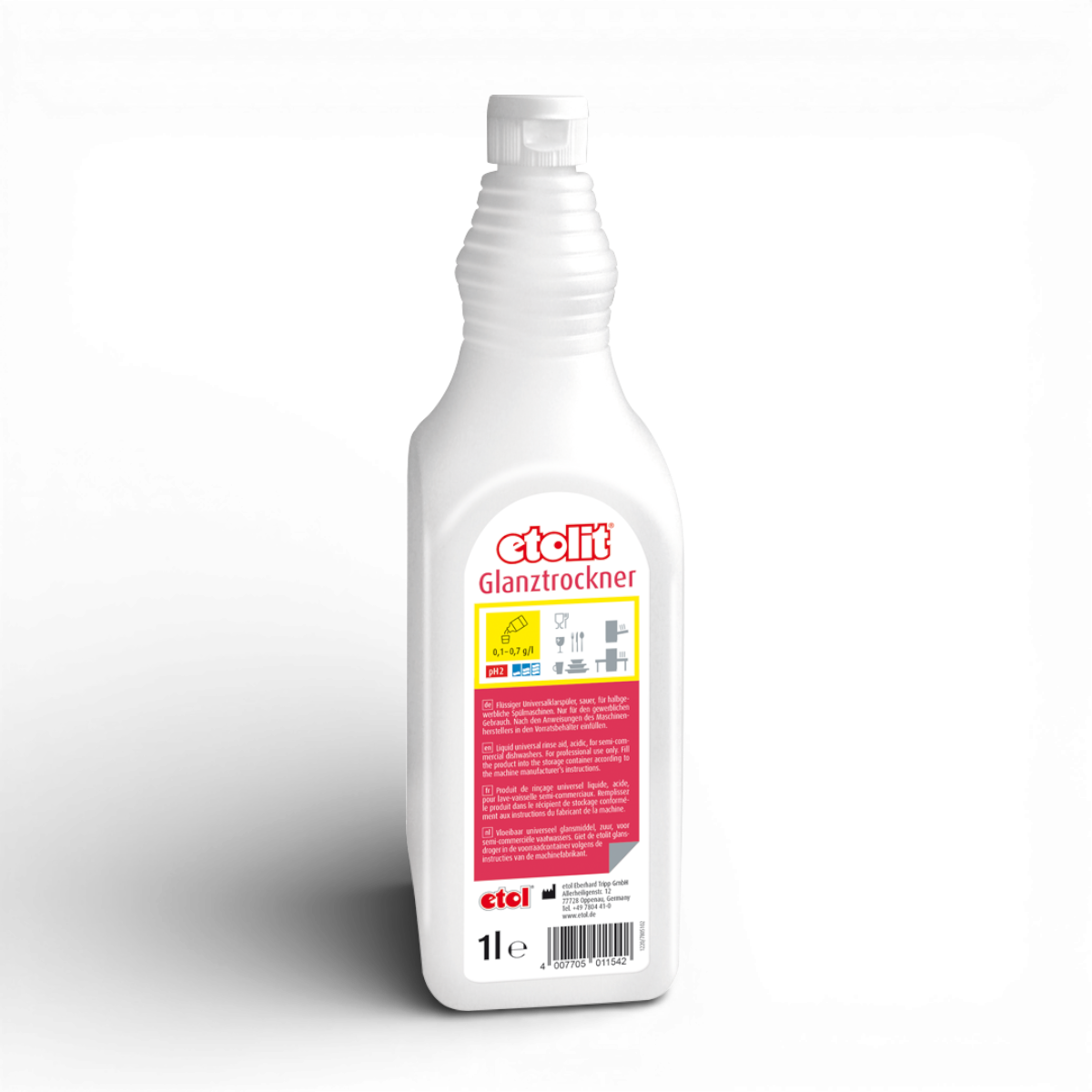 Etolit Flasche 1 l Glanztrockner – Produktbild für professionelle Großküchen