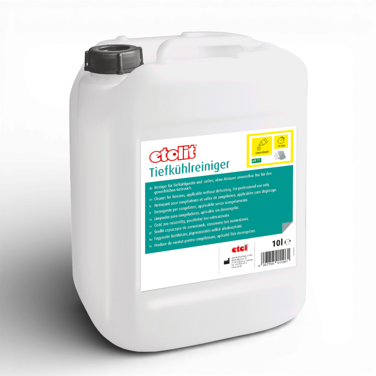 Etolit Kanister 10 l Tiefkuehlreiniger – Reinigungs- und Spülchemie für Gastronomie und Großküche