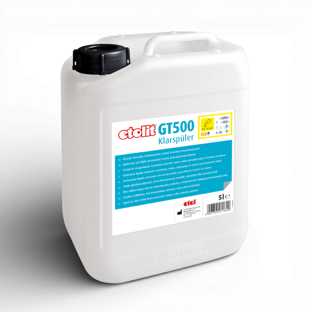 Etolit Kanister 5 l GT500 – Produktbild für professionelle Großküchen