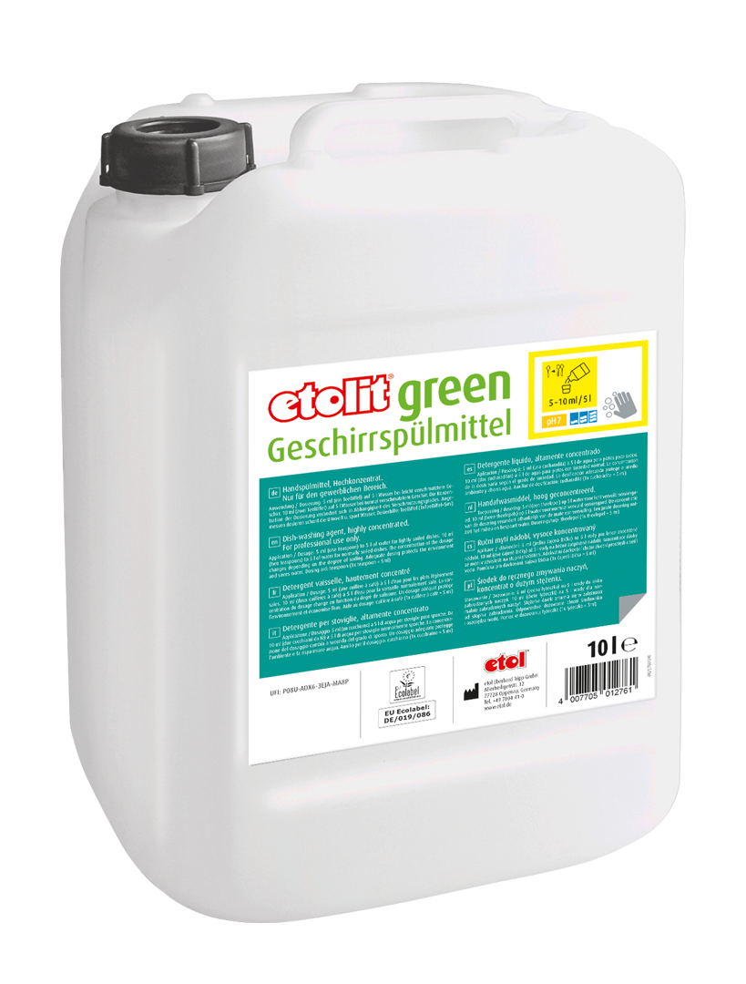 etolit green Geschirrspülmittel 10l – Handspülmittel, Hochkonzentrat, mit dem EU-Ecolabel ausgezeichnet etolit green Geschirrspülmittel 10l – Handspülmittel, Hochkonzentrat, mit dem EU-Ecolabel ausgezeichnet