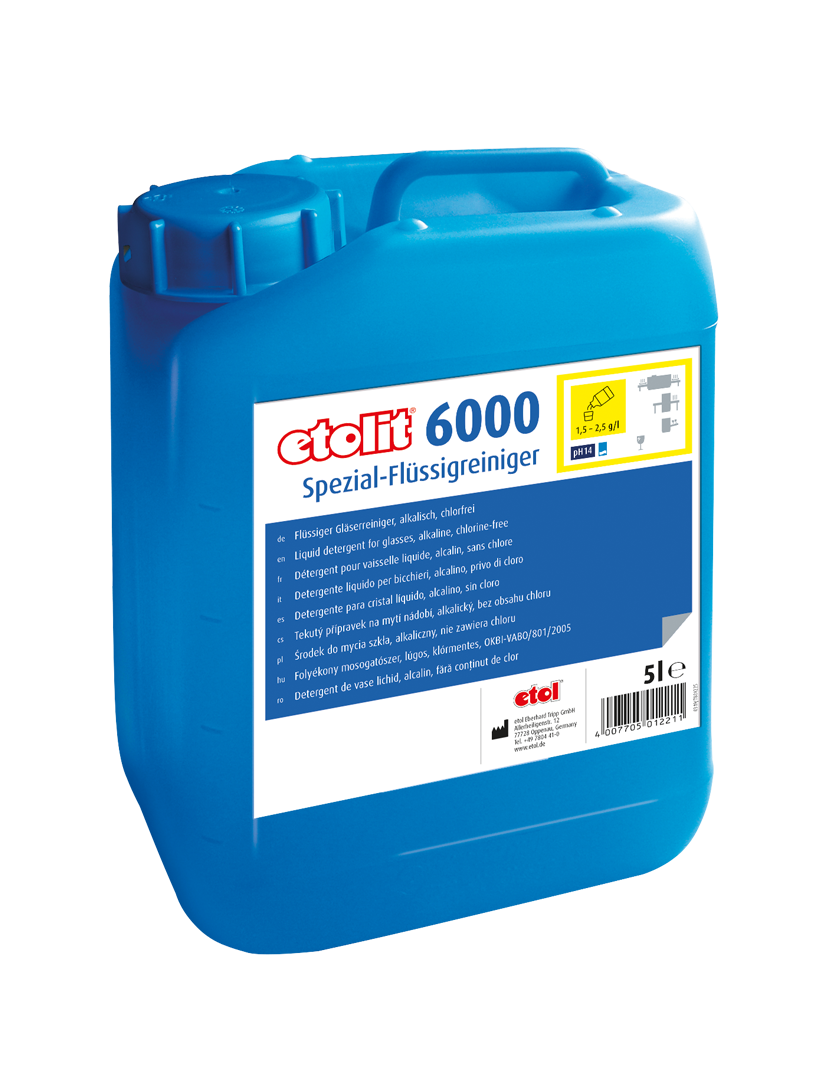etolit 6000 5l – Flüssiger Gläserreiniger, alkalisch, chlorfrei